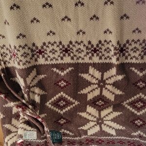 Ralph Lauren Brown and Cream Knit  Blanket Throw Warm Cozy Winter